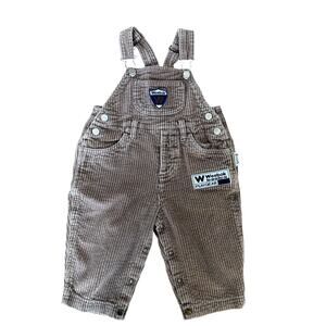 Vintage WeeBok Playgear Baby Corduroy Overalls Brown 18M 90s Snap Crotch